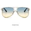 Oval Sunglasses Men Women Luxury Trend Brand Designer Metal Alloy Frame Gradients Lens Conspicuous Pilot Hombre