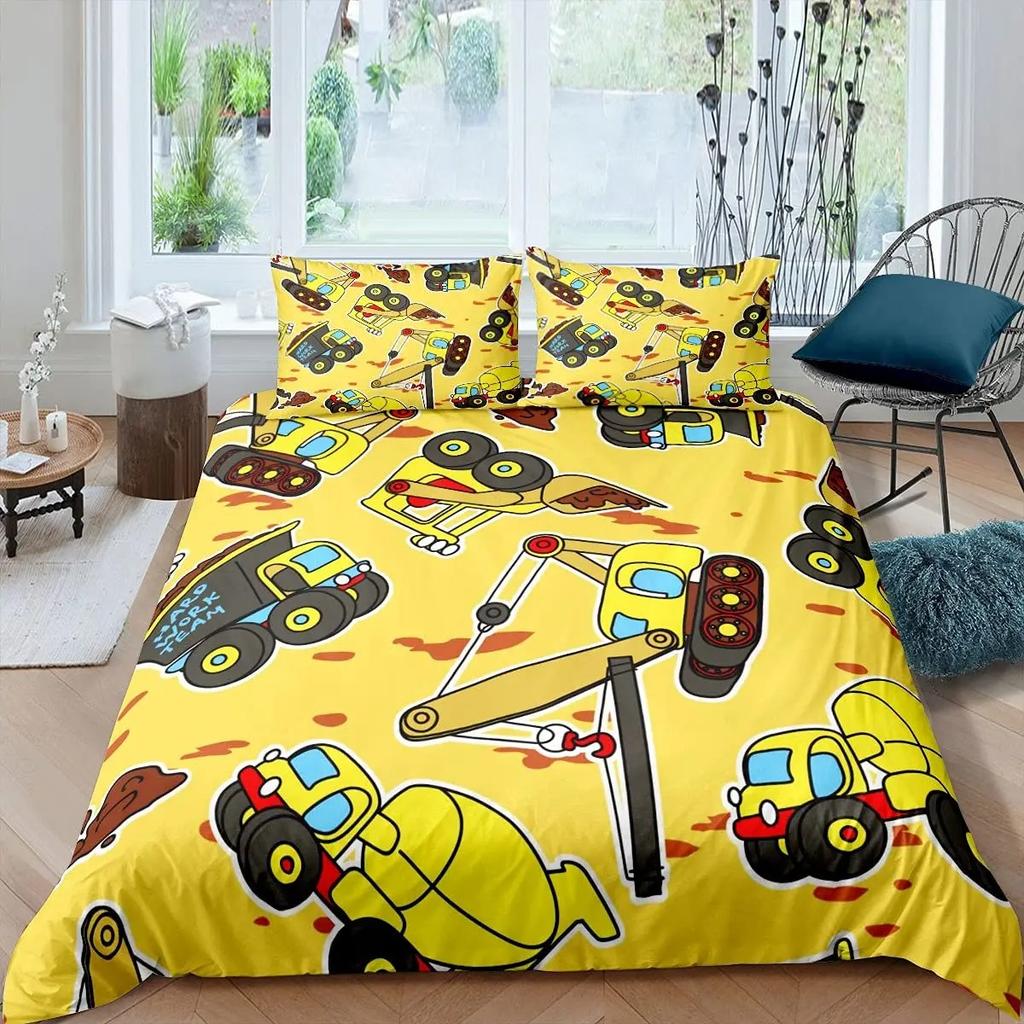 Cartoon Monster Trucks Duvet Cover Exquisite Digital Printing Bedding Set Comforter Bed Youth Home Decor Kids Girl Boys Gift