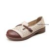 Fashion Women Flats Summer Female Leather Shoes With Low Heels Slip On Casual Flat Shoes Women Loafers Soft Nurse Ballerina Pumps