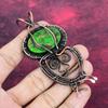 Copper Green Turquoise Pendant Copper Wire Wrapped Jewelry Real Gemstone Pendant