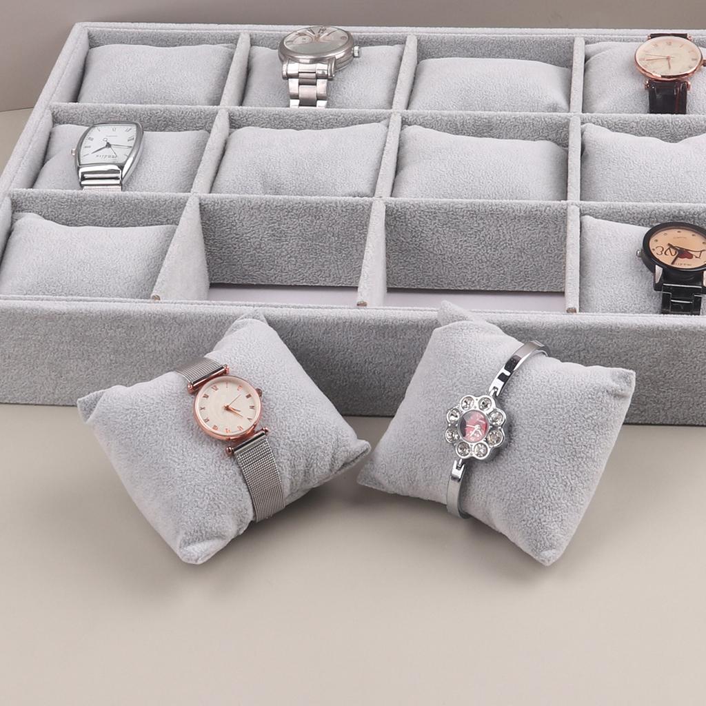 High Quality Luxury Velvet Jewelry Display Bracelet Watch Organizer Tray Bangle With Pillow Cushion