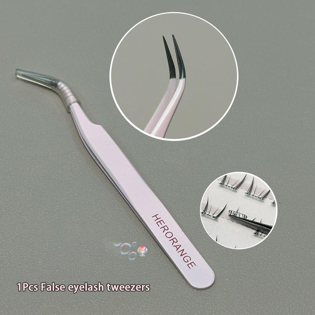 DIY Cluster Punk Silver Black Self-adhesive Glue Free False Eyelashes Segmented Thin Stems Halloween Makeup Girl Lashe Extension