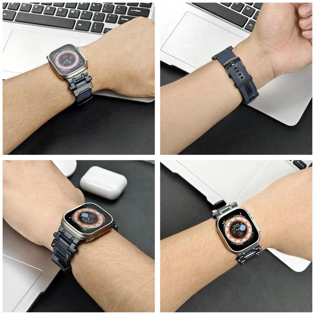 TPU Sport Strap For Apple Watch 9 45mm Ultra 2 49MM 44mm 42mm Silicone Bracelet for iWatch9 8 SE 7 6 4 5 3 2 1 Band Accessories