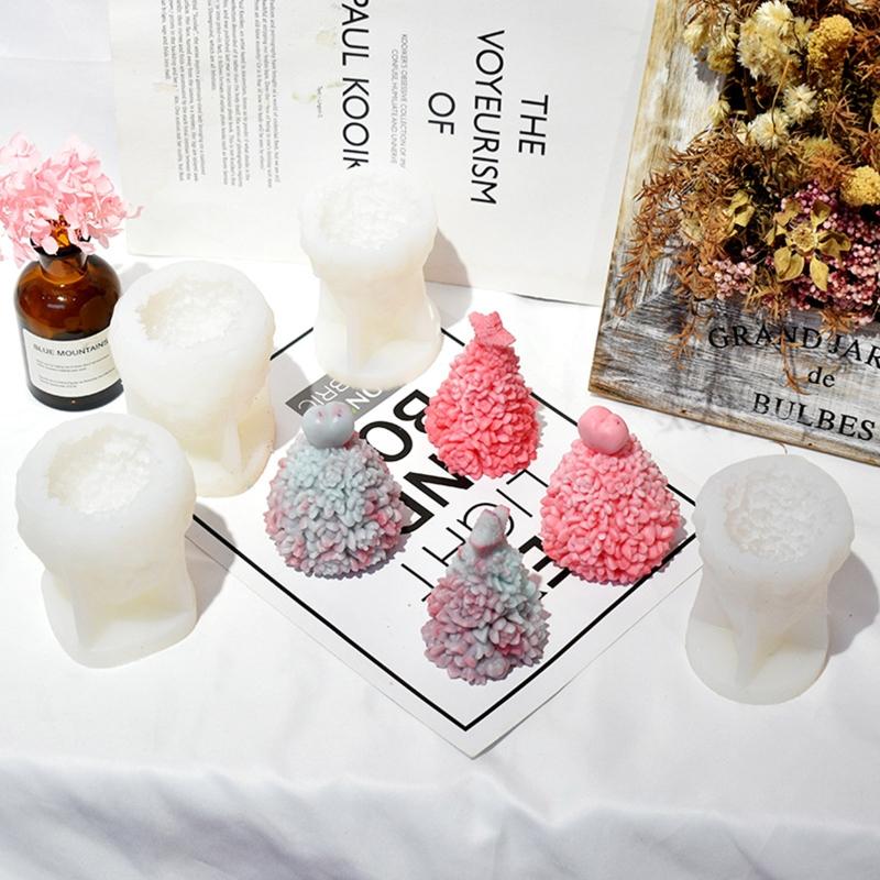 Cute Xmas Tree Heart Star Candle Mold 3D Abstract Resin Epoxy Casting Molds for Party Decor Ornament Aromatherapy Mold