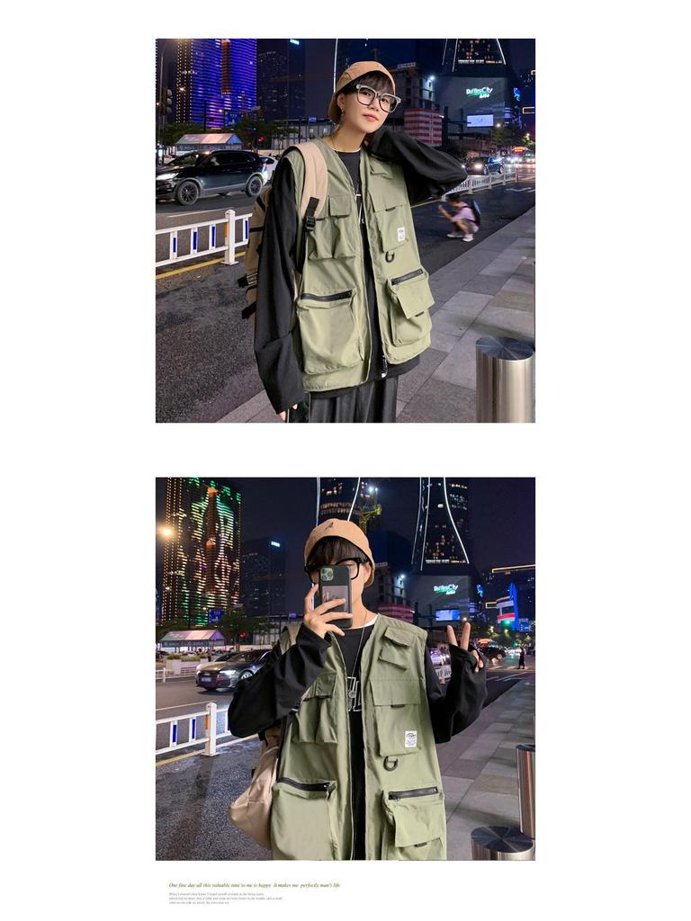 Herren Funktionelle Taktische Weste - Frühling/Herbst, Trendige Ärmellose Arbeitsjacke mit Mehreren Taschen