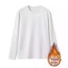 Heren Fleecegevoerd Dik Warm T-shirt met Lange Mouwen, Ronde Hals, Plus Size, Herfst Winter Basislaag.