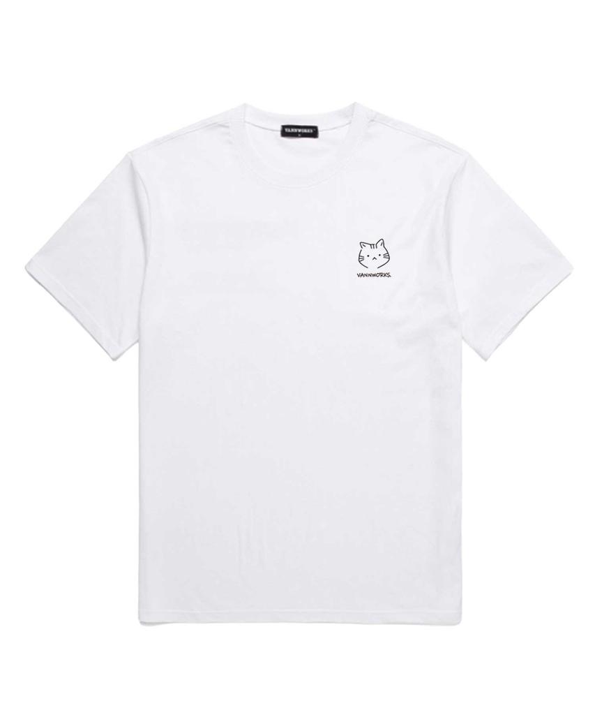 VANNWORKS [2Pack] Kitty Oversized Short Sleeve T-Shirt Set (Vndts214S) (B Type)