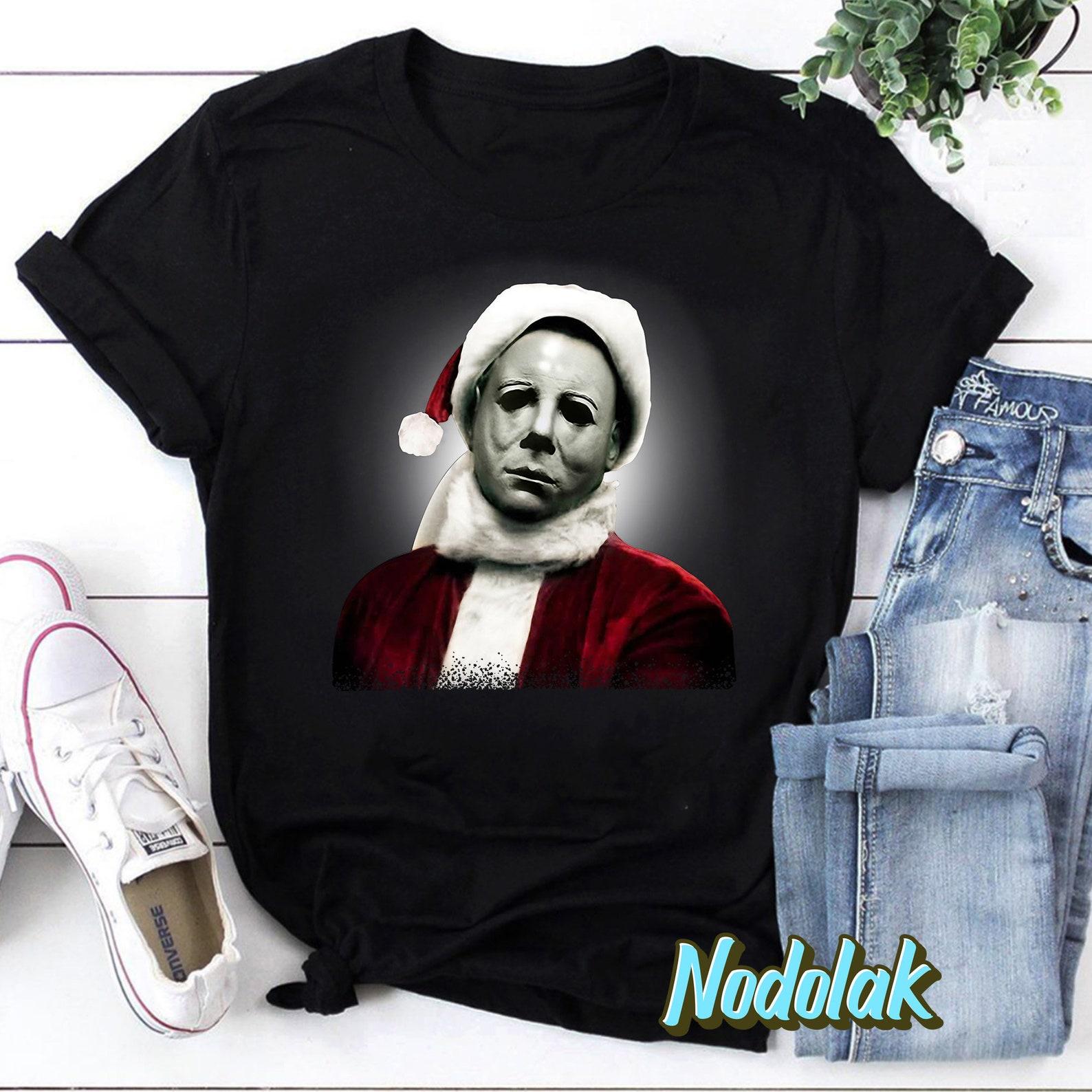 Funny Santa Michael Myers Christmas T-Shirt, Michael Myers Shirt, Horror Character Shirt, Horror Christmas Shirt, Christmas Shirt 2XL