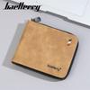 Baellerry Men Zipper Wallets PU Leather Short Coin Purse Vintage Design Card Holder