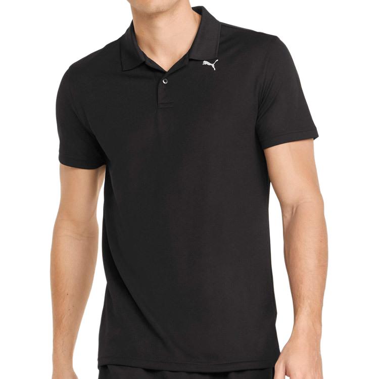 Puma Printed Casual Breathable Short Sleeve Polo Shirt Men Tops Black 521933-01