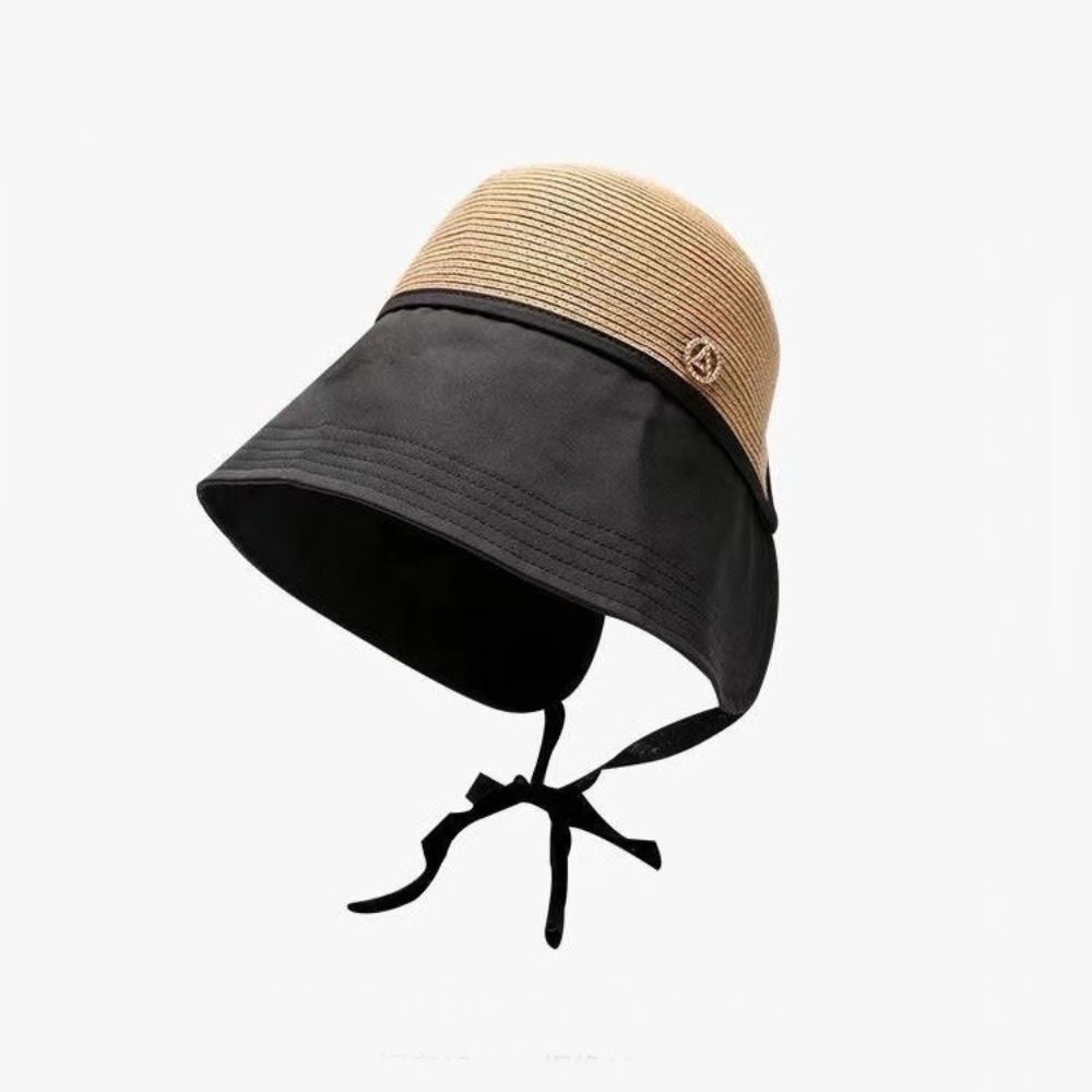 Weave Straw Hat Shade Sun Caps Sunscreen Bucket Hat Sweet Foldable Bucket Hat  Women
