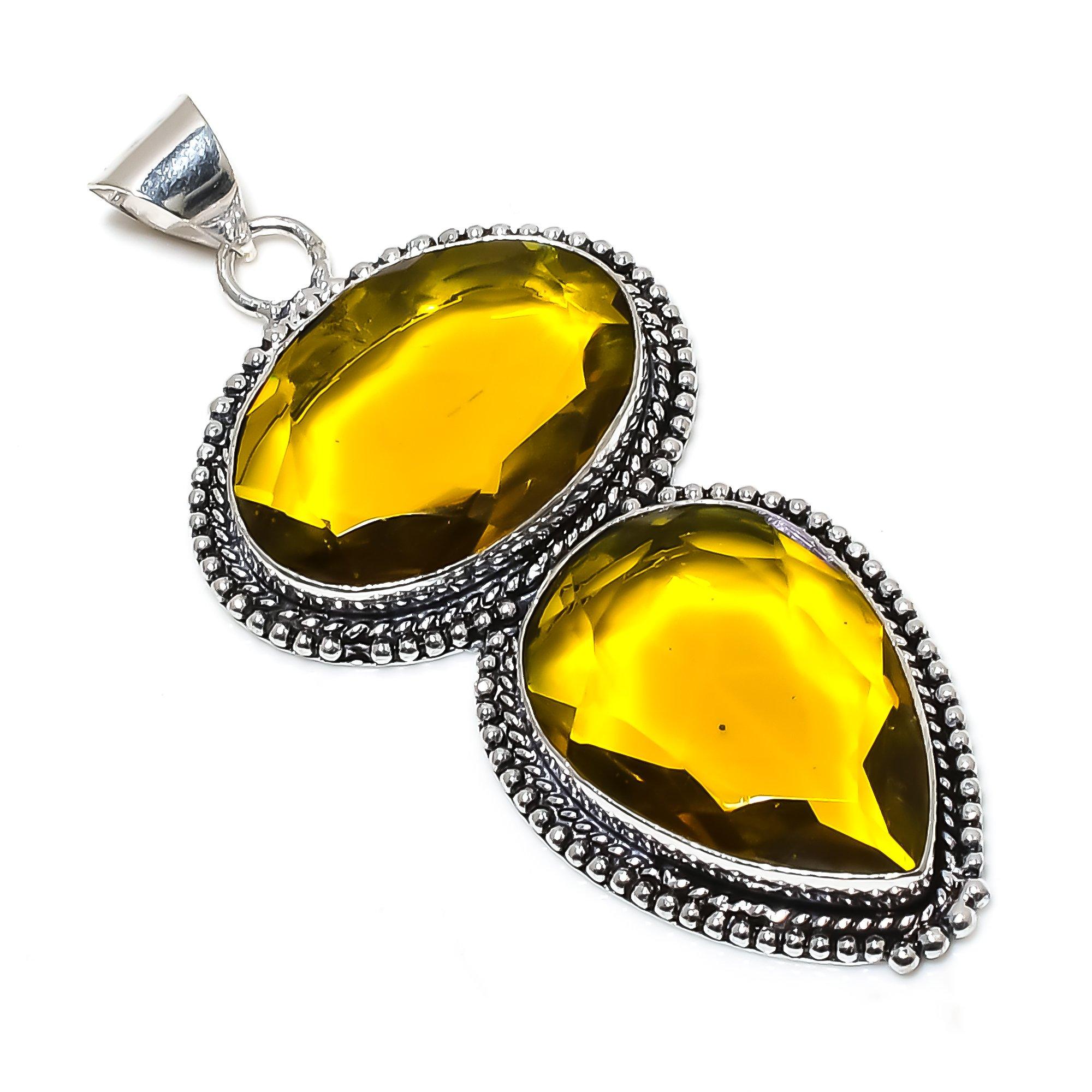 

Ювелирный кулон из стерлингового серебра 925 пробы ручной работы с цитрином, ювелирные изделия ручной работы, желтое ювелирное ожерелье с подвеской, подарки в знак благодарности 2.55 жёлтый