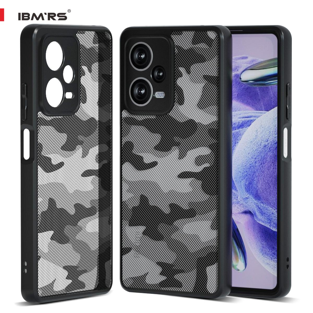 

(В комплекте ремешок на запястье)IBMRS [двойное покрытие против царапин] для Xiaomi Redmi Note 12 pro+ Прозрачный чехол, камуфляжный противоударный матовый чехол для телефона Art Camo
