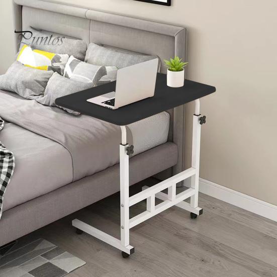 Height Adjustable Bedside Table with Wheels Portable Overbed TV Tray Table Movable Hospital Home Couch Side Standing Laptop Computer Desk
