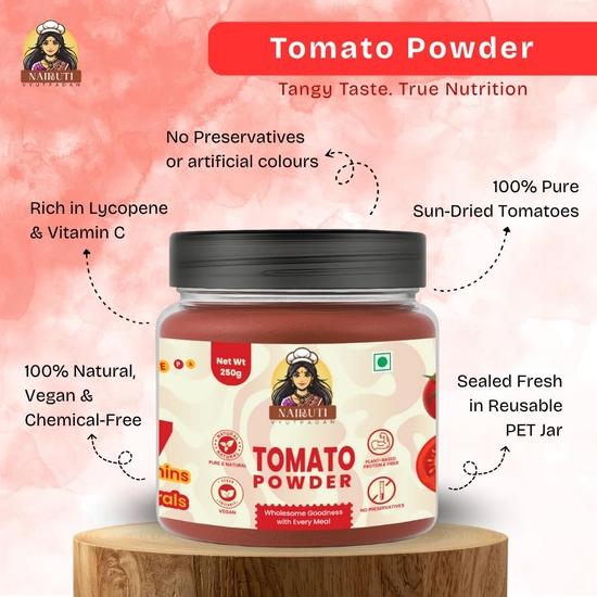 Nairuti Vyutpadan Tomato Powder 500g | 100% Pure Dehydrated Tomato Powder| Rich Flavor for Cooking, Soup, Sauce, Gravy, Pasta & Snacks