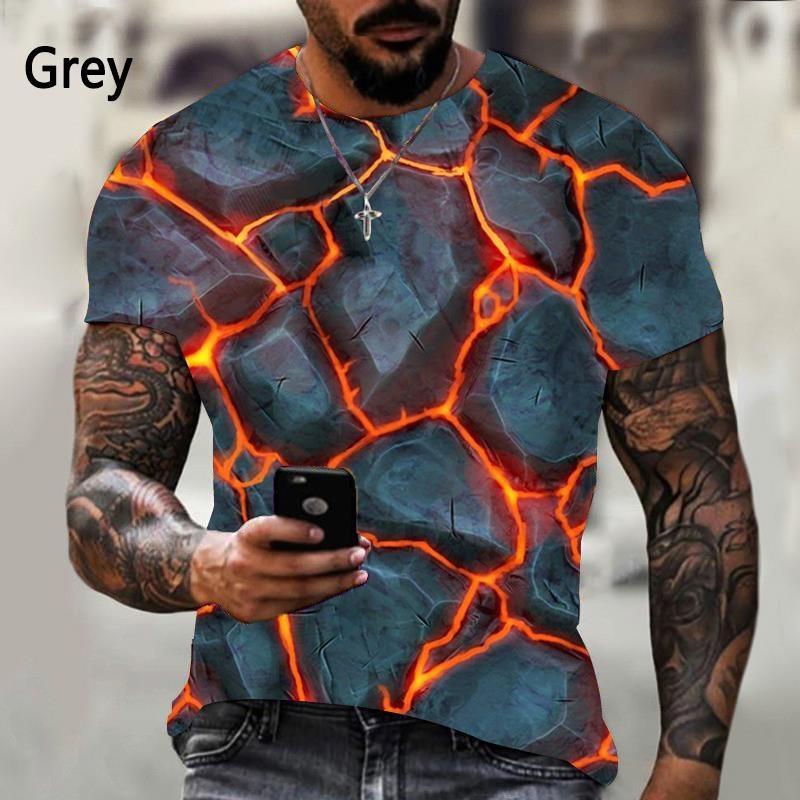 

Мужская футболка с 3D-принтом Flower Stone, летняя повседневная рубашка с короткими рукавами и круглым вырезом 3XL