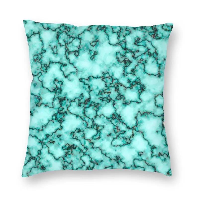 Home Decor Pillowcase Abstract Marble Pattern Cushion Cover Turquoise Aqua Blue Swirl Car Fashion  45x45cm