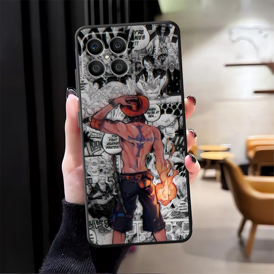 Ones Pieces Luffys Ace Case for Honor X6 X5b X8 70 X7 200 400 Lite Magic5Lite 8X 90 X9a Black Soft Phone Cover