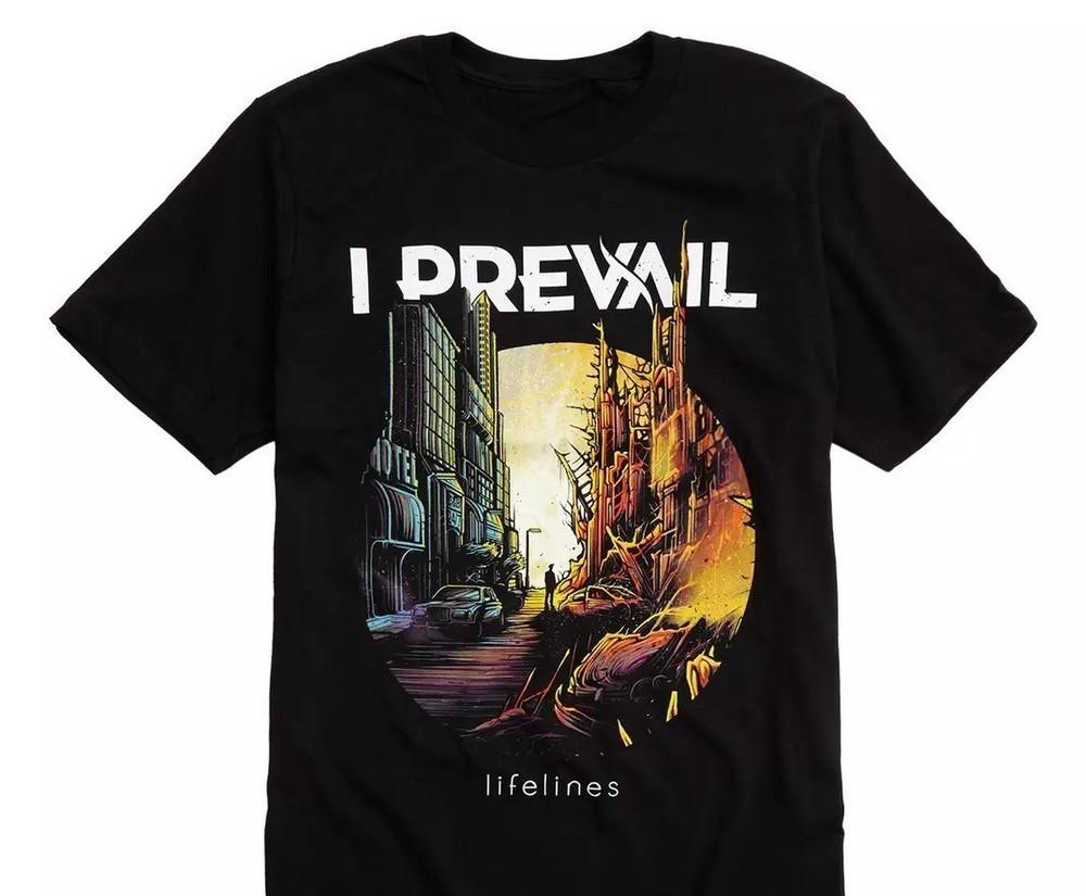 Винтаж Футболка I Prevail Band Lifelines Cover Хлопок Черный Полный Размер Унисекс   21D500 Футболка Унисекс XXXL