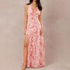 2026 European and American New French Sweet V-neck Strap Irregular Multi-layer Dress Evening Dress