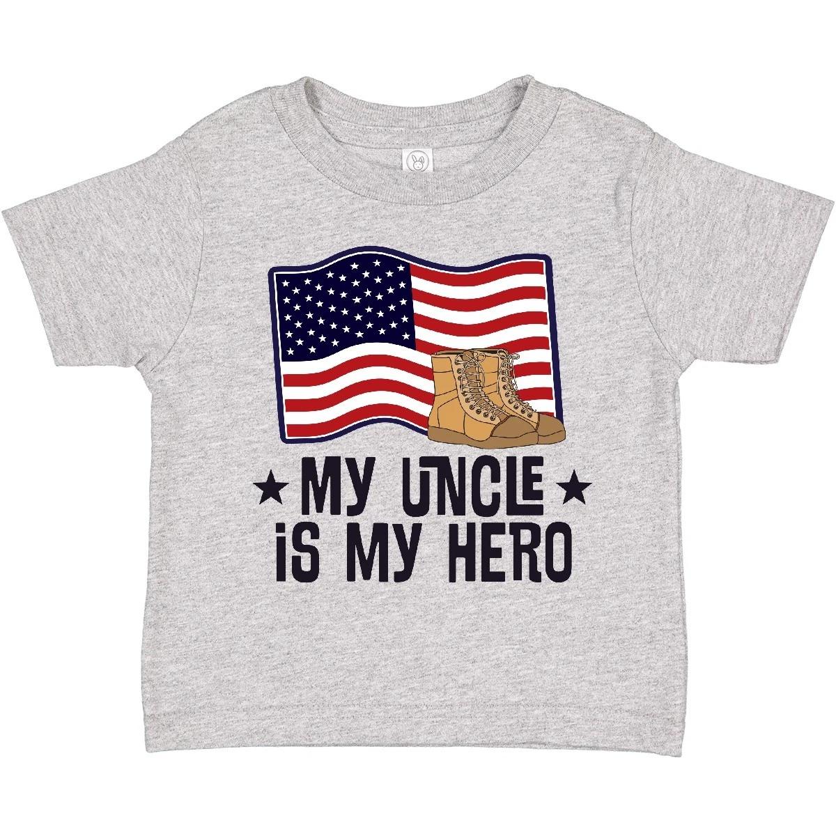 Inktastic My Uncle Is My Hero Military Nephew Toddler T-Shirt Childs Family Red 150