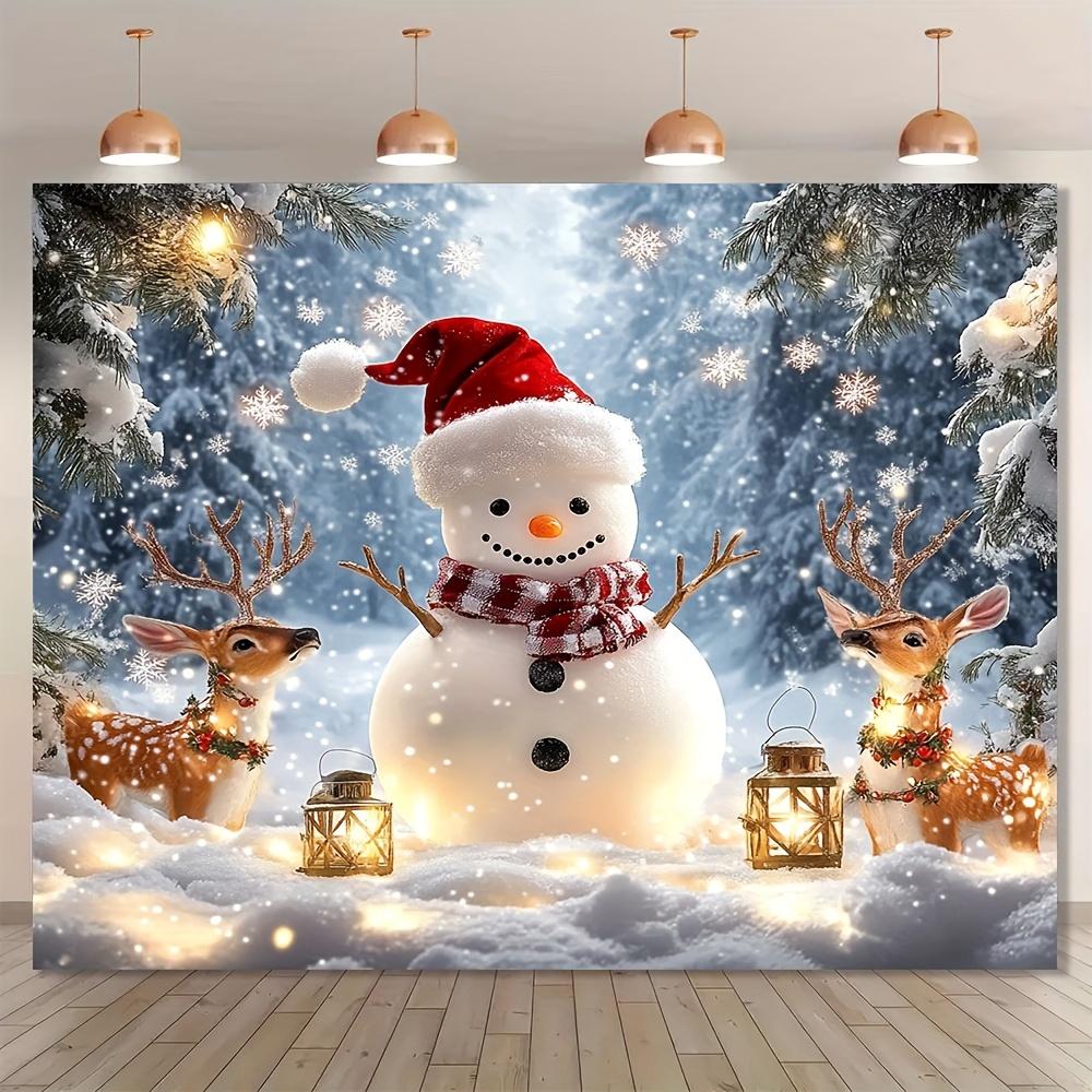 1Pcs Merry Christmas Snowman 70 Decoration Background Winter Backdrop Decorations For Photo Studio Photo Booth Christams Party