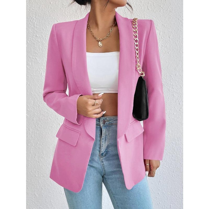 Autumn and Winter Women's Suit Jacket Solid Color Lapel Suit Temperament Commuter Jacket Tops