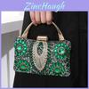 Pochette da sera metallizzata da donna con decorazioni di strass per eventi formali