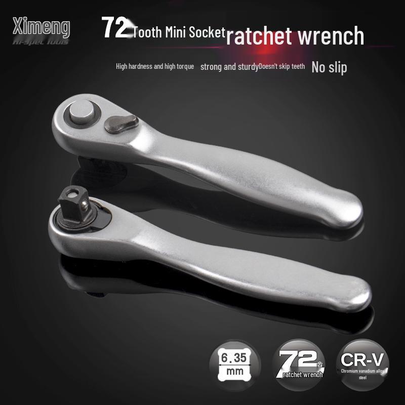 New Bi-Directional Mini Ratchet Wrench: 2-in-1 Socket & Screwdriver Handle