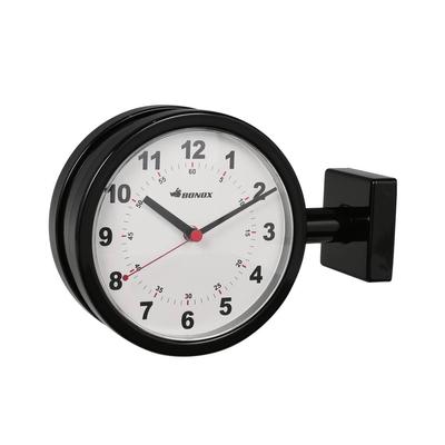 Orologio a doppia faccia Nero Piccolo da parete Orologio bifacciale Altezza 205mm Larghezza 285mm Profondità 90mm S624-659BK