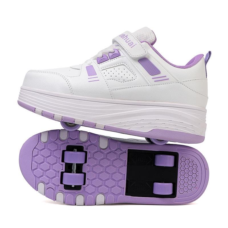 Retractable 4-Wheel Girls  Roller Shoes & Ice Skates 32