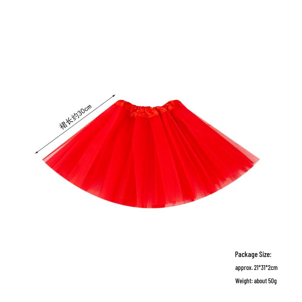 Fustă Tutu Pufos cu Trei Straturi pentru Dans, pentru Copii, cu Talie Elastică