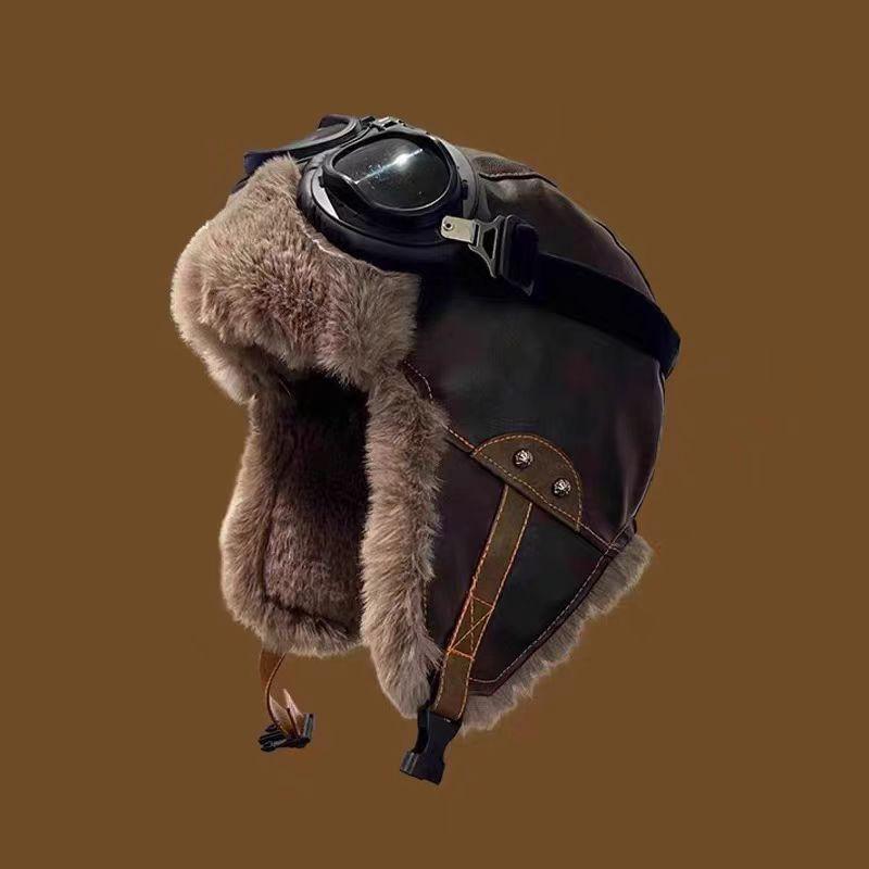 Vintage Pilot Hat Men Women Winter
