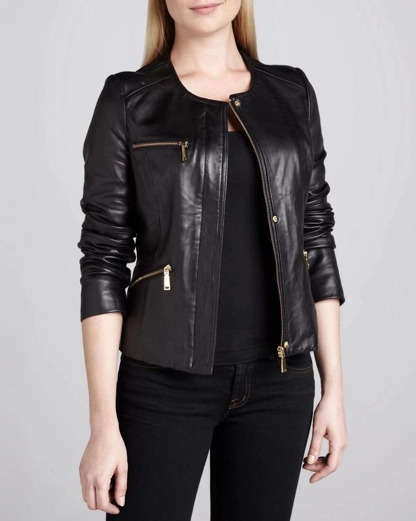New Women Jacket Black Leather Lambskin Handmade Casual Stylish Biker Motorcycle Soft Fit