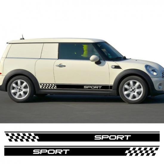 Pair Car Decal Racing Side Body Vinyl Trim Graphic Sticker Exterior Accessories