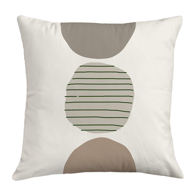 Geometric Nordic-Style Green Throw Pillow Cover for Artistic Living Room Decor