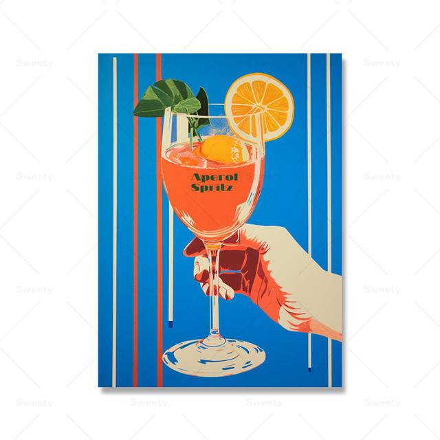 Vintage plakát Aperol Sprite Pop Art Print Inspirace Vintage Cart Kitchen Wall Art Painting Cocktail Image