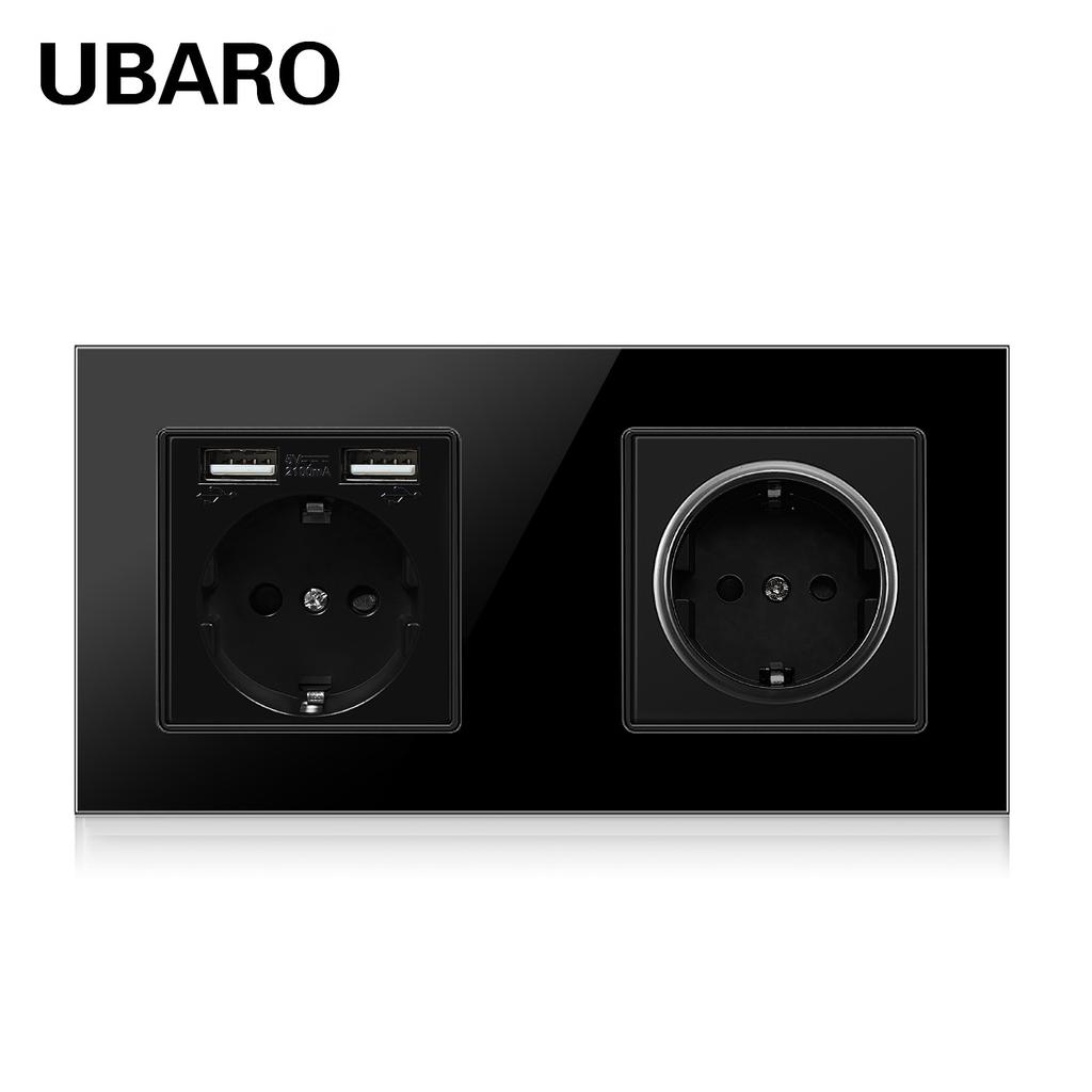 Bseed Europe Russia 16A Wall Power Socket White Black Grey Gold Crystal Glass Panel Plug Electrical Outlet for Home Improvemet