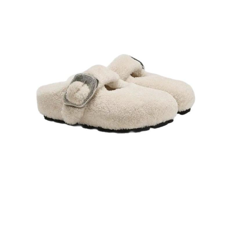 New Style of Cotton-padded Shoes for Women, Thick-soled and Warm with Fleece, Half-slipper