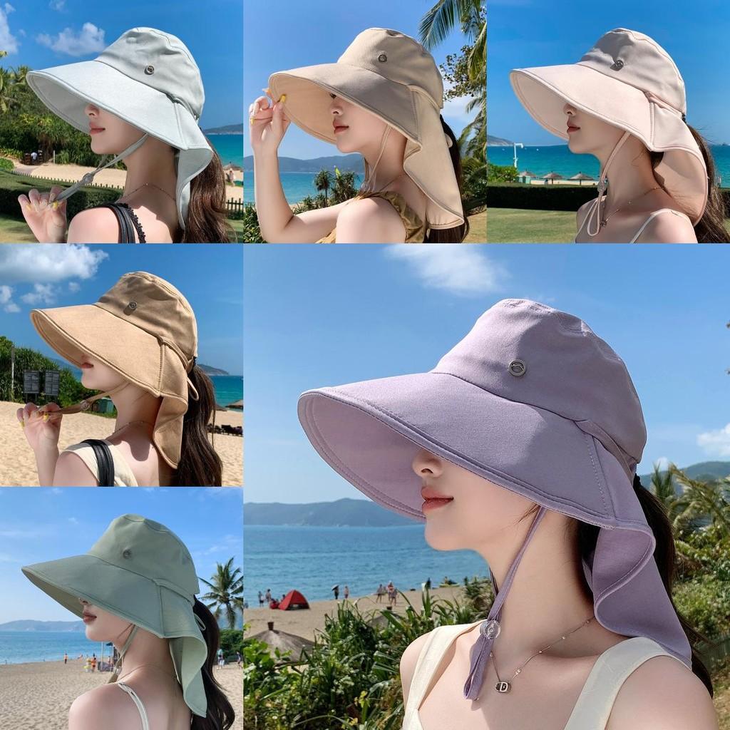 Summer Wide Brim Fisherman Hat With Ponytail Hole For Outdoor Sun Protection