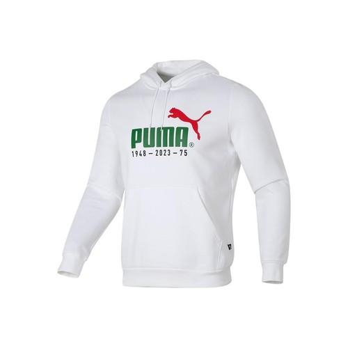 Мужская толстовка PUMA с принтом букв и флисовой подкладкой, белая EU XS белый