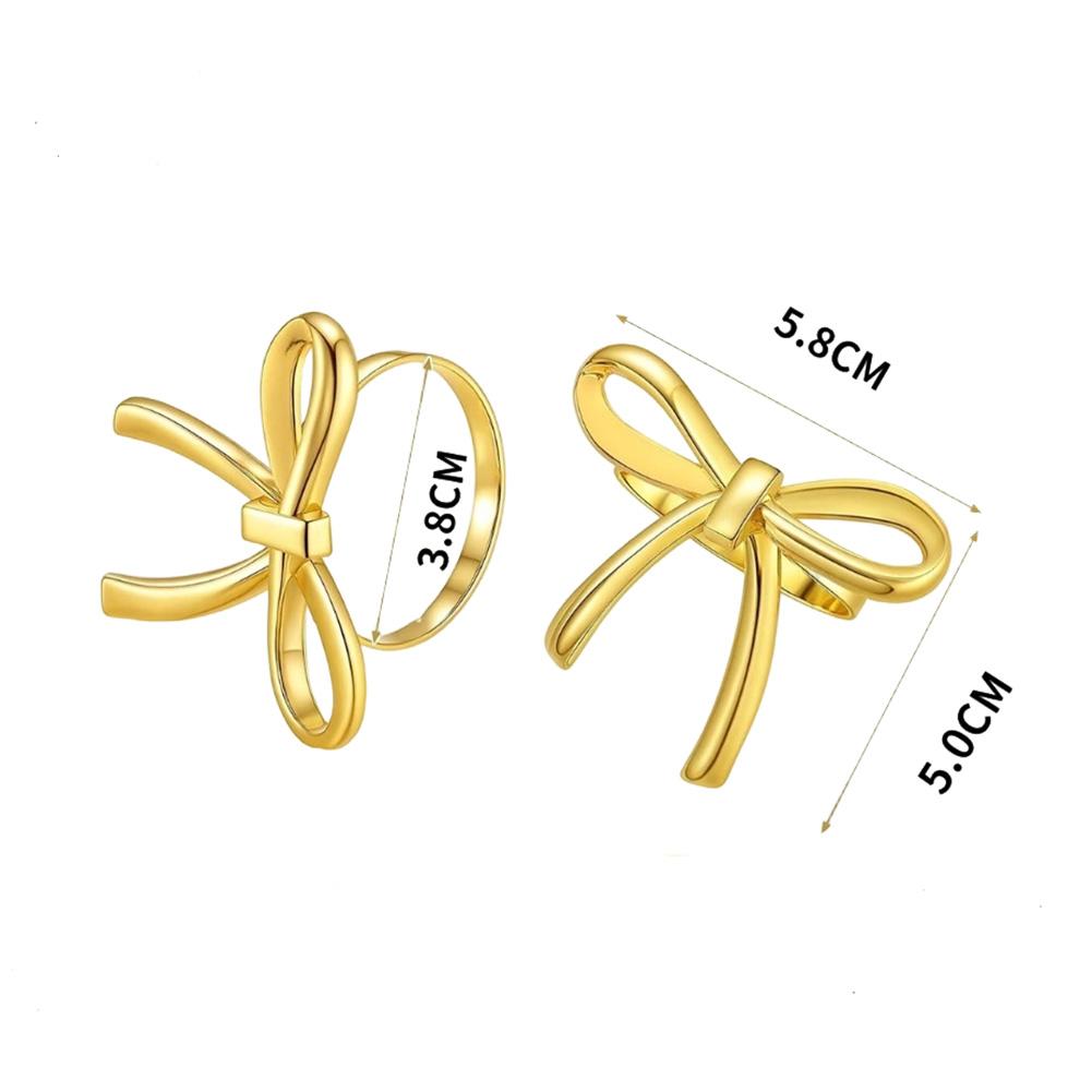Napkin Rings Metal Bow Shape Set of 6 for Weddings For Dinner Parties Alloy Holders to Secure Napkins Elegantly