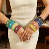Gold Foil Round Bangles Glitter Resin Bangles Trendy Wide Bangles  for Women