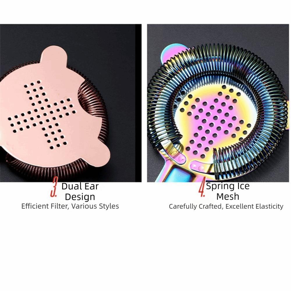 Cross Shape Bar Strainer Removable Spring Bar Tool Ice Separator Cocktail Strainer  Coffee
