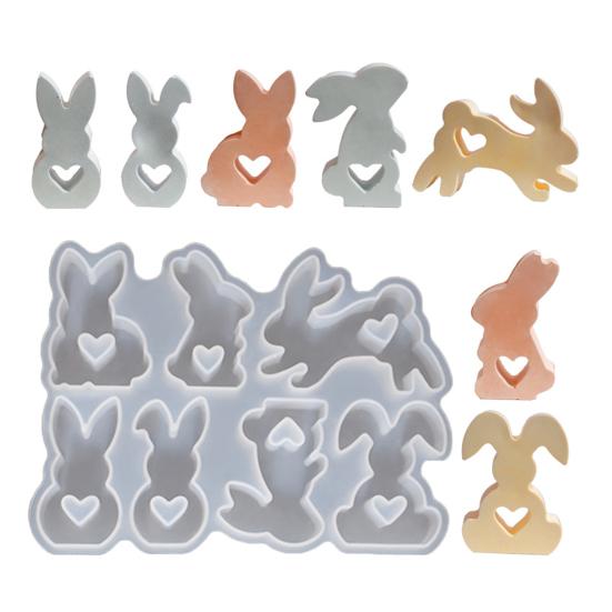Easter Bunny Silicone Mold for Candle Making 3D Rabbit Resin Soap Craft Mold Easy Demolding Reusable Mold for DIY Easter Decor