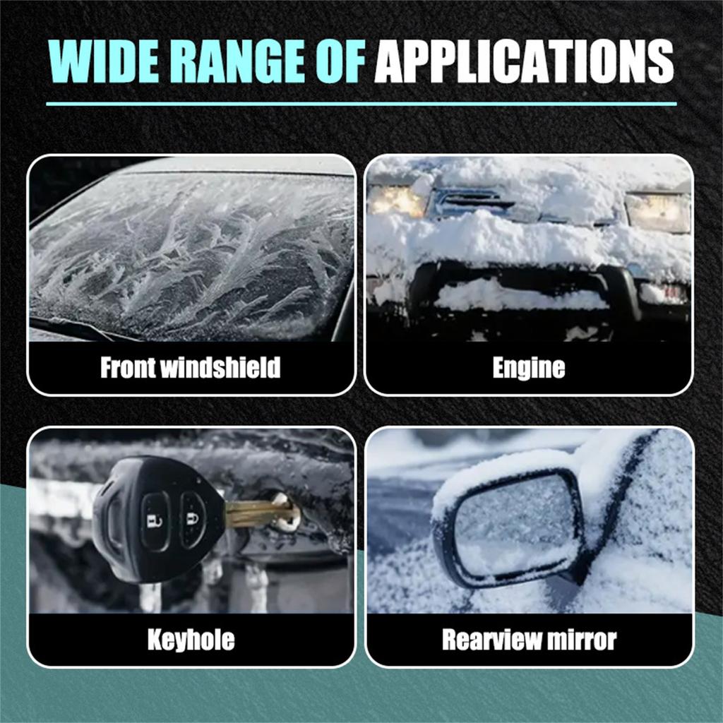 Car Windshield Deicer - 100ml Fast Acting Ice Melt Spray For Quick Defrosting, Long Lasting With For Car, RVs, Trucks, Rearview 100ML