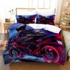 3D Neon Rider Drives Sport Cars Pattern Bedding Set Duvet Cover Pillowcase Single Double Twin Full Queen King for Bedroom Decor