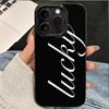 Minimalist English Lucky Pattern Phone Case For iPhone 17 16 Pro Max 15 14 13 12 11 Pro Max 16E 17 Air XR XS 7 8 Plus Soft Cover