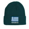 Flag of Greece Print Knitted Hat Beanie, Patriotic Skull Cap Candy Color Windproof Simple Bonnet Knit Cap Beanie