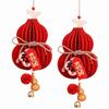 Red Felt Lucky Charm Gourds Shape Gold Bell Greeting  Shop Decoration